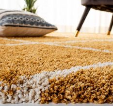 Modern Gold Shaggy Living Rug